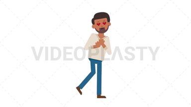Indian Casual Man In Love Stock Animation