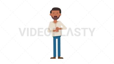 Indian Casual Man Laughing Stock Animation