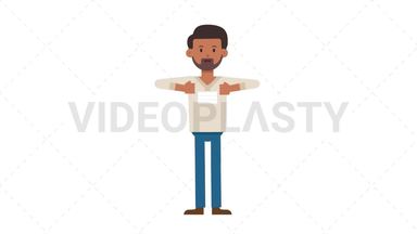 Indian Casual Man Putting on Face Mask Stock Animation