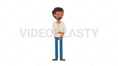 Indian Casual Man Sad Stock Animation