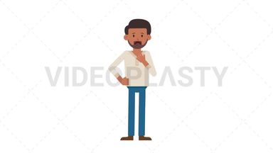 Indian Casual Man Shortness of Breath Stock Animation