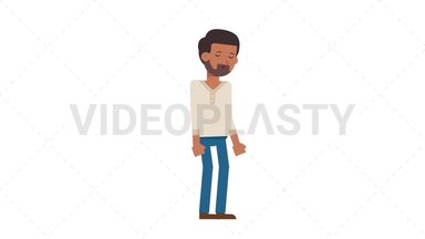 Indian Casual Man Sleepy Stock Animation