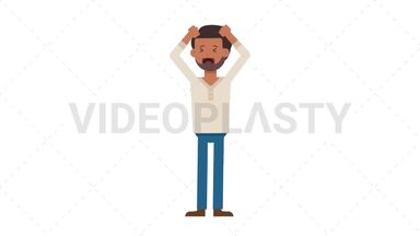 Indian Casual Man Stressed Stock Animation