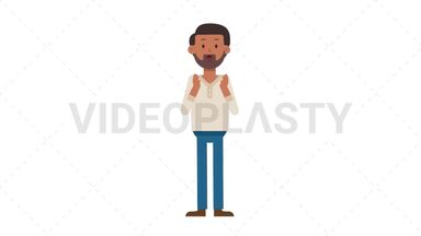 Indian Casual Man Surprised Stock Animation