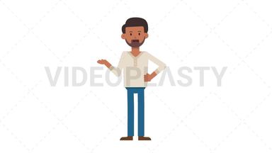 Indian Casual Man Talking Stock Animation