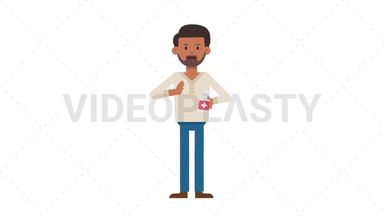 Indian Casual Man Using Disinfectant Spray Stock Animation