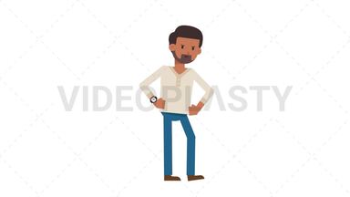 Indian Casual Man Waiting Stock Animation