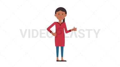 Indian Casual Woman Approve Stock Animation