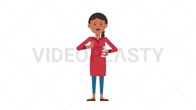 Indian Casual Woman Using Disinfectant Spray Stock Animation