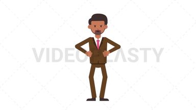Indian Corporate Man Angry Stock Animation