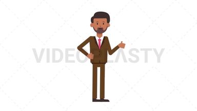 Indian Corporate Man Approve Stock Animation