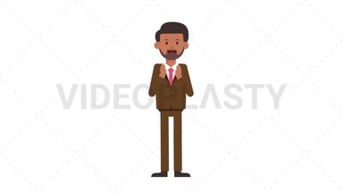Indian Corporate Man Clapping Stock Animation