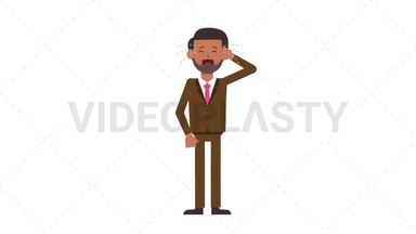 Indian Corporate Man Crying Stock Animation