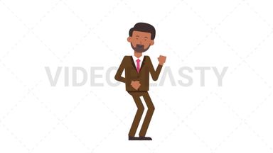 Indian Corporate Man Dancing Stock Animation