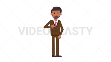 Indian Corporate Man Disapprove Stock Animation