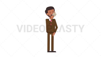 Indian Corporate Man Drinking Coffee Stock Animation