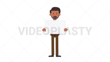 Indian Corporate Man Holding Poster Stock Animation