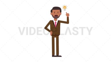 Indian Corporate Man Idea Stock Animation