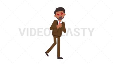 Indian Corporate Man In Love Stock Animation