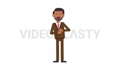 Indian Corporate Man Laughing Stock Animation