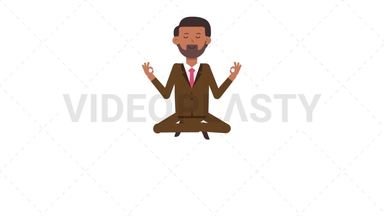Indian Corporate Man Meditating Stock Animation