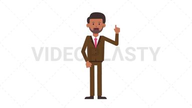 Indian Corporate Man Pointing Above Stock Animation