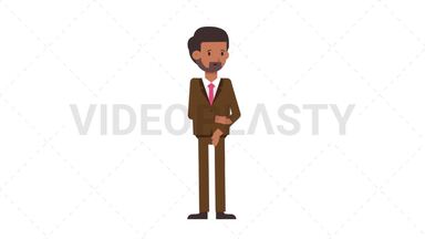 Indian Corporate Man Sad Stock Animation