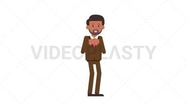 Indian Corporate Man Scared Stock Animation