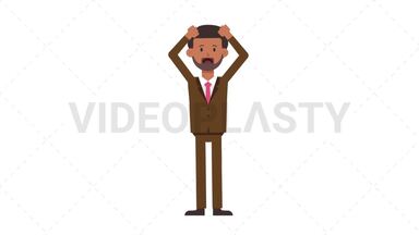 Indian Corporate Man Stressed Stock Animation