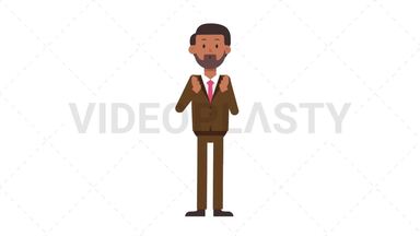 Indian Corporate Man Surprised Stock Animation