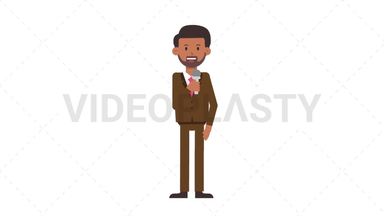 Indian Corporate Man Talking on Microphone Stock Animation