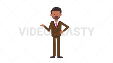 Indian Corporate Man Talking Stock Animation