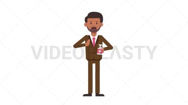Indian Corporate Man Using Disinfectant Spray Stock Animation
