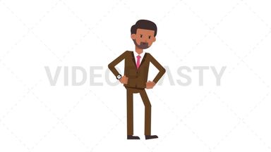 Indian Corporate Man Waiting Stock Animation