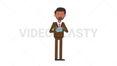 Indian Corporate Man Washing Hands Stock Animation
