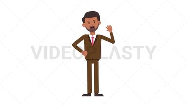Indian Corporate Man Waving Stock Animation