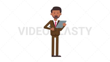 Indian Corporate Man Writing on Clipboard Stock Animation