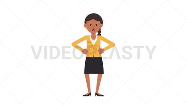 Indian Corporate Woman Angry Stock Animation