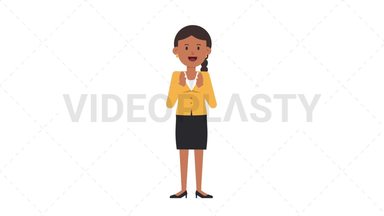 Indian Corporate Woman Clapping Stock Animation