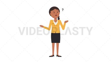 Indian Corporate Woman Confused Stock Animation