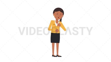 Indian Corporate Woman Coughing Stock Animation