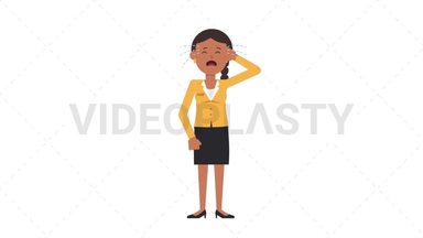 Indian Corporate Woman Crying Stock Animation