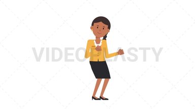 Indian Corporate Woman Dancing Stock Animation