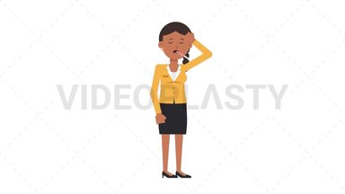 Indian Corporate Woman Fever Stock Animation