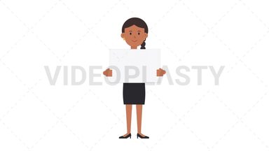 Indian Corporate Woman Holding Poster Stock Animation