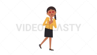 Indian Corporate Woman In Love Stock Animation