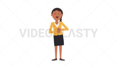 Indian Corporate Woman Laughing Stock Animation
