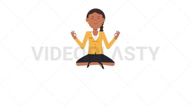 Indian Corporate Woman Meditating Stock Animation
