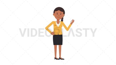 Indian Corporate Woman OK Stock Animation