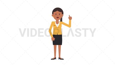 Indian Corporate Woman Pointing Above Stock Animation